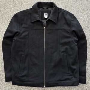 Vintage Gap Jacket Mens XXL Wool Blend Quilted Zip Y2K 2000's Black Bomber
